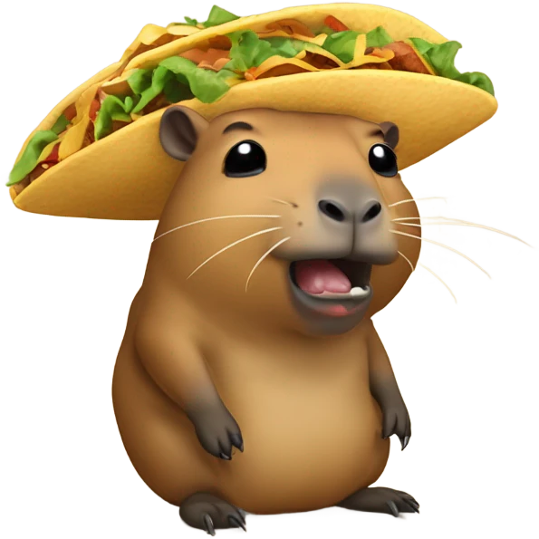 very very angry capybara eating a taco emoji