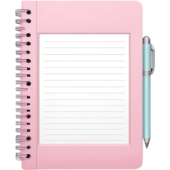 cute pastel pink to-do notebook emoji