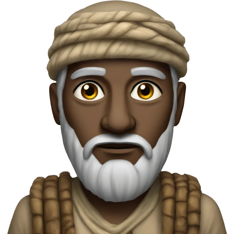 Mesopotamian inhabitant serious, photorealistic emoji