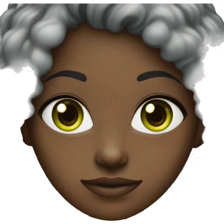 black girl with green eyes emoji