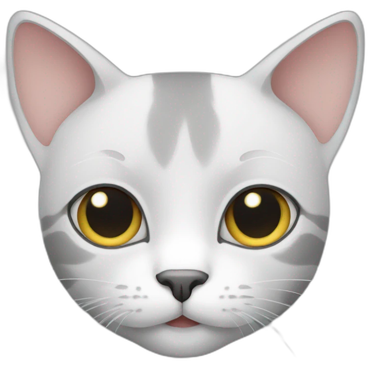 A grey and white cat emoji