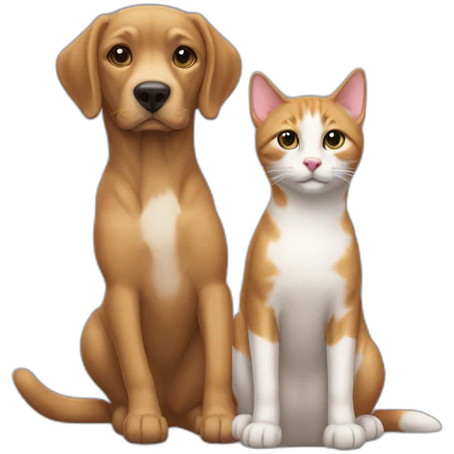 Un chien et Amoure d’un chat emoji