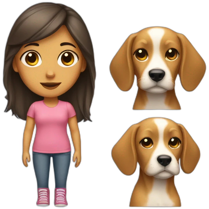 Girl with a closed eye dog emoji