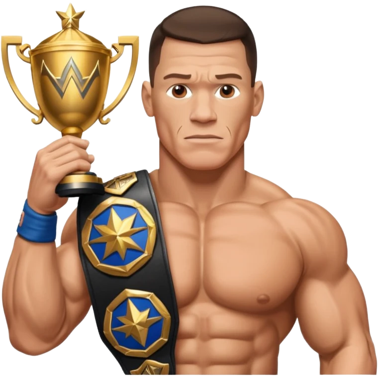 John Cena with wwe championship  emoji