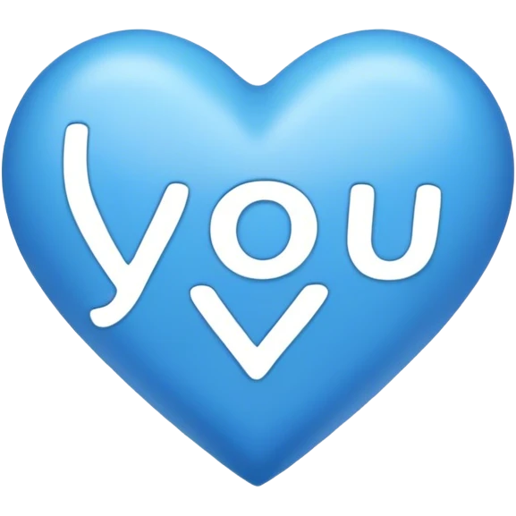 Blue heart either the words I Love You Ry emoji
