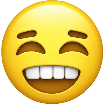 smiling face with yellow bone in mouth emoji