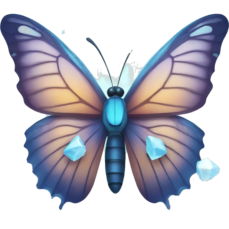 frozen butterfly with ice emoji