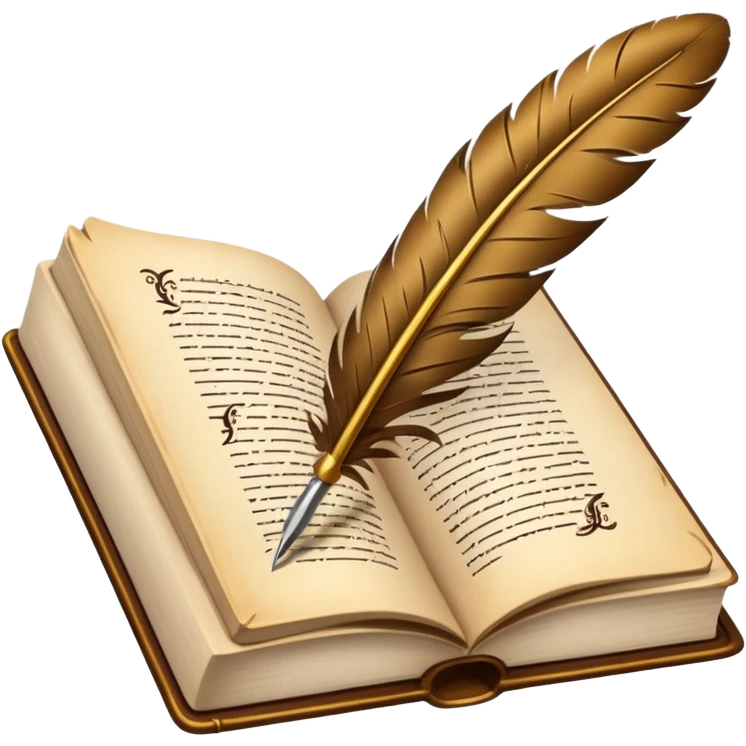 A giant quill writing in a book emoji