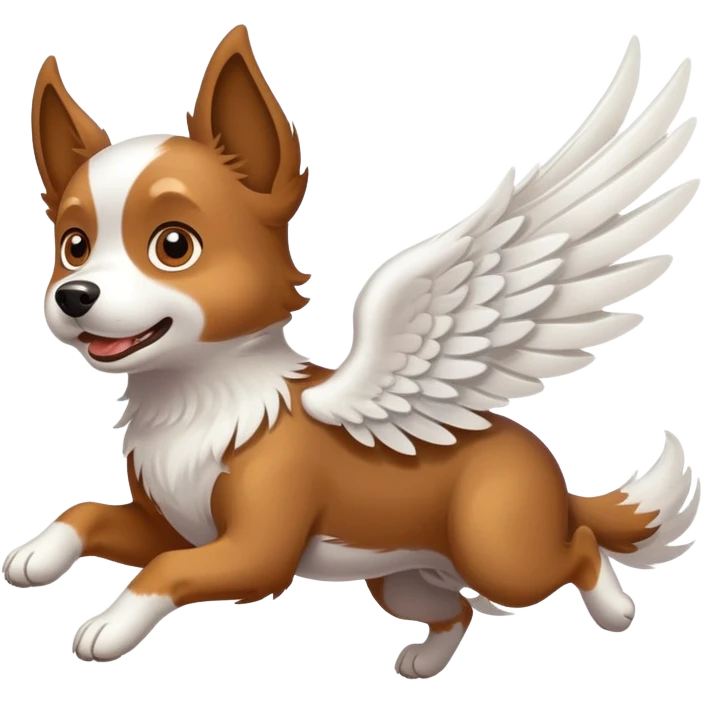 A flying dog emoji