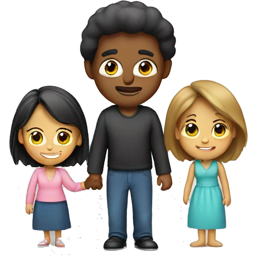 familia papa, mama, 1 hermano y 1 hermana emoji