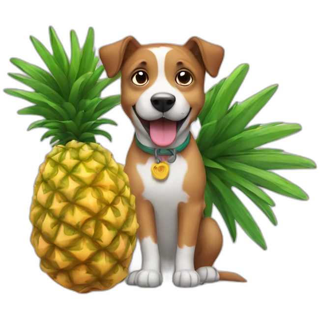 Dog with a pineaple emoji