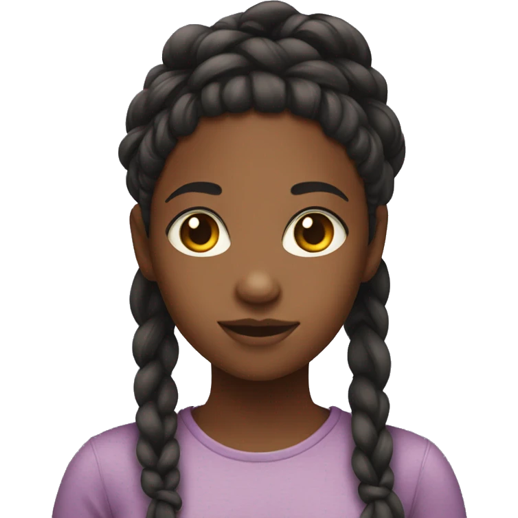 a black girl's face with braids emoji