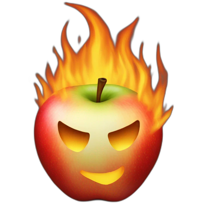 Apple on fire emoji