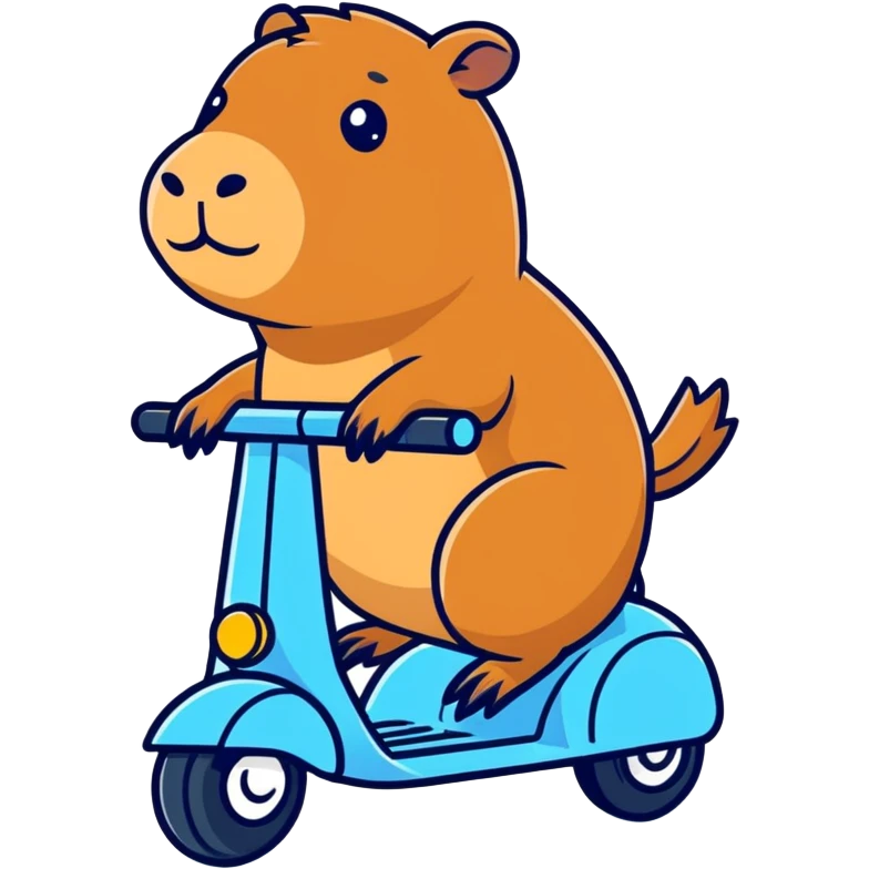 Capybara on scooter emoji