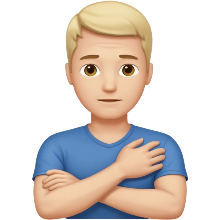 can you make a guy with his arms crossed holding his neck emoji