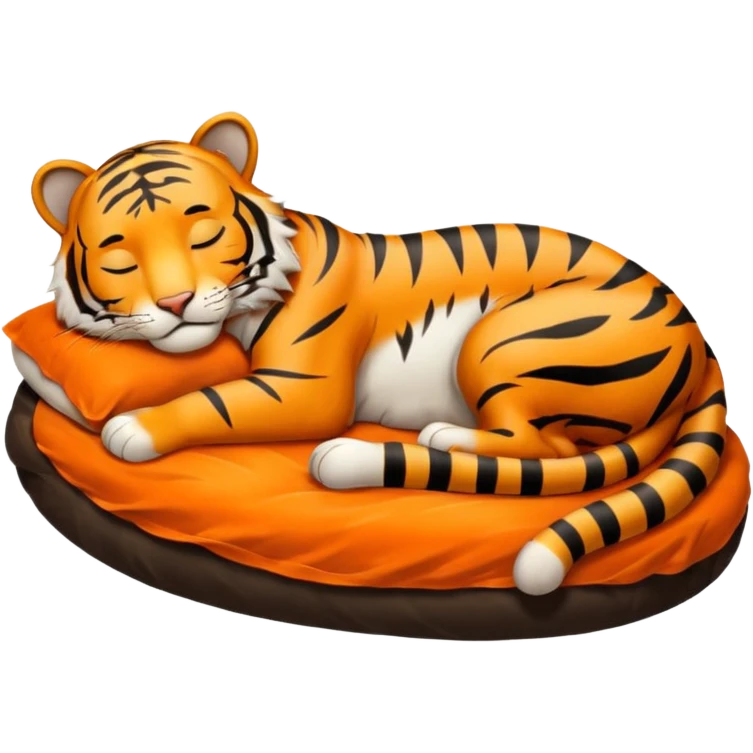 Tiger sleep bed good night emoji
