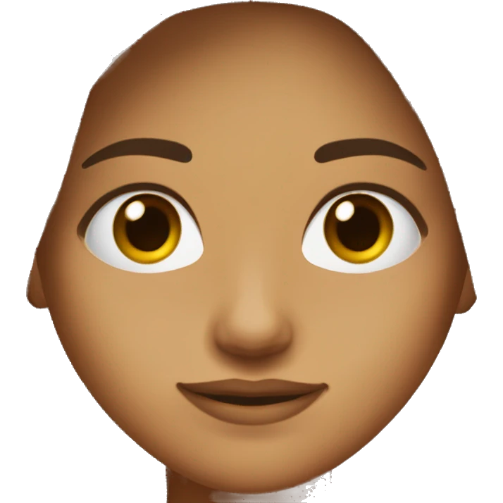 Chica con cabello castaño oscuro largo, ojos castaño y adolescente  emoji
