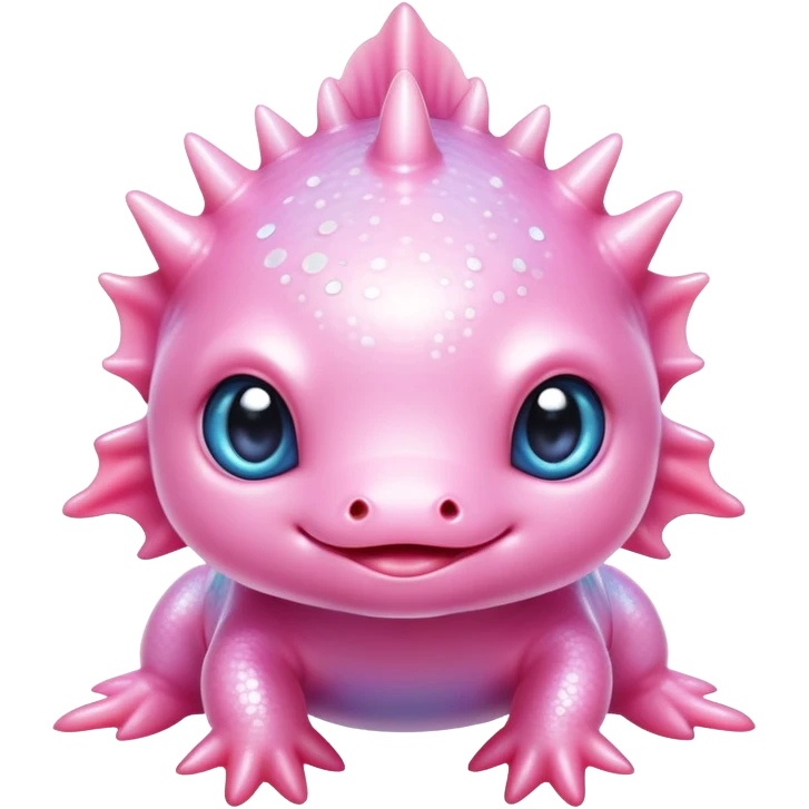 Sparkly glossy Pastel iridescent cute baby  axolotl emoji