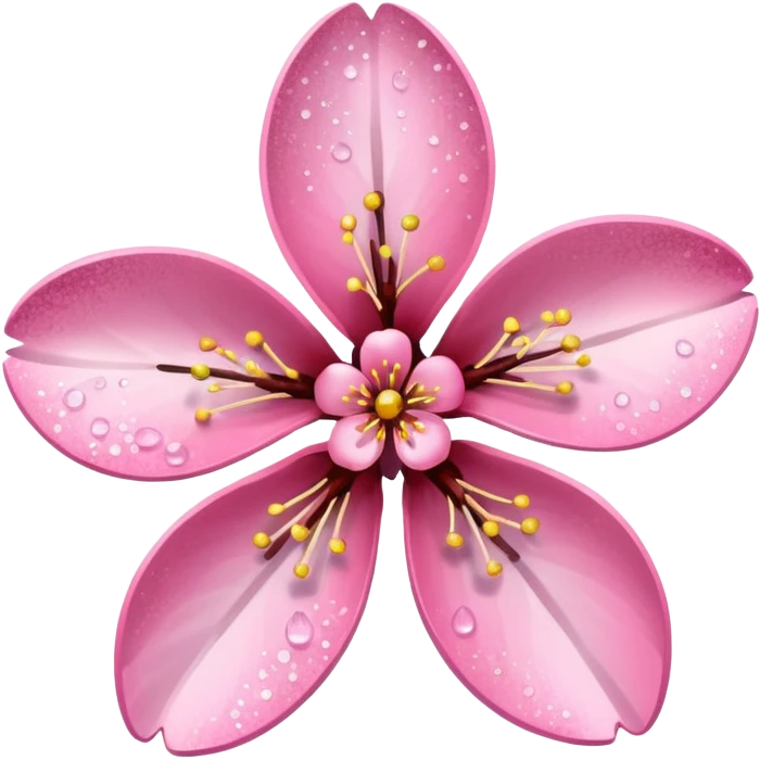 Stylized pink glitter cherry blossom flower (sakura) emoji