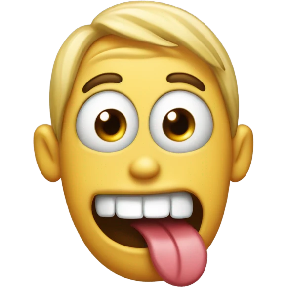 freaky emoji with tongue emoji