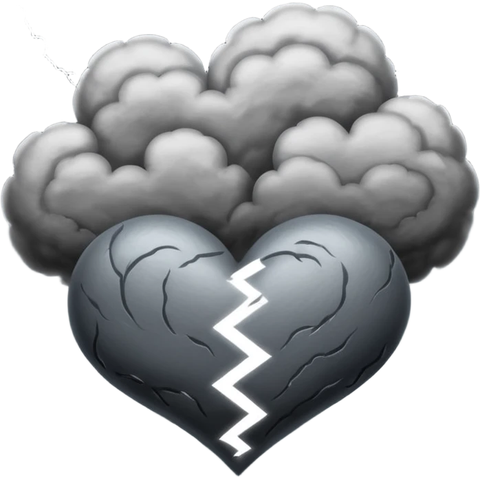 storm cloud above two hearts emoji