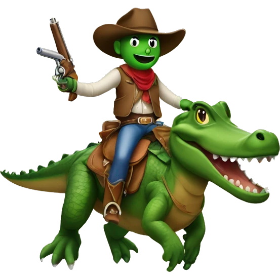 cocodrile riding a cowboy  emoji