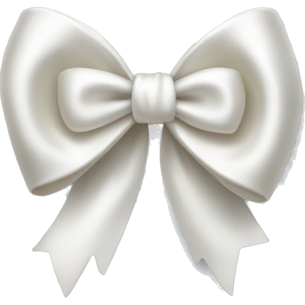white satin bow emoji