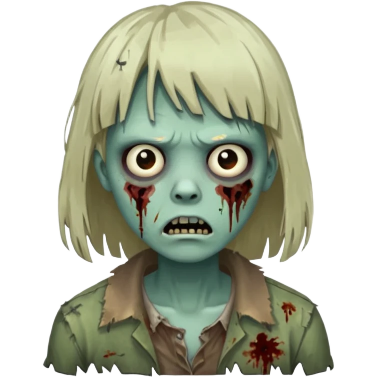 pessoa zumbi com franja emoji