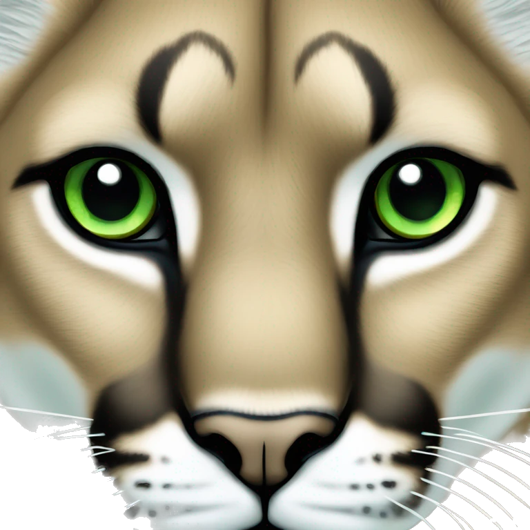 Un puma au yeux vert emoji