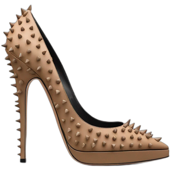 VALENTINO Tan-go PLATFORM PUMP black spikes emoji