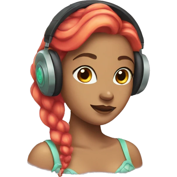 mermaid in headphones emoji