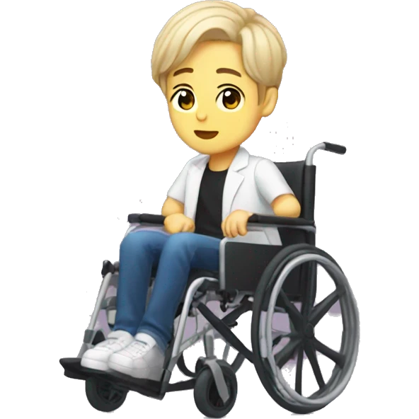 K-pop boy in wheelchair emoji