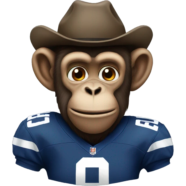Monkey wearing a cowboys jersey emoji