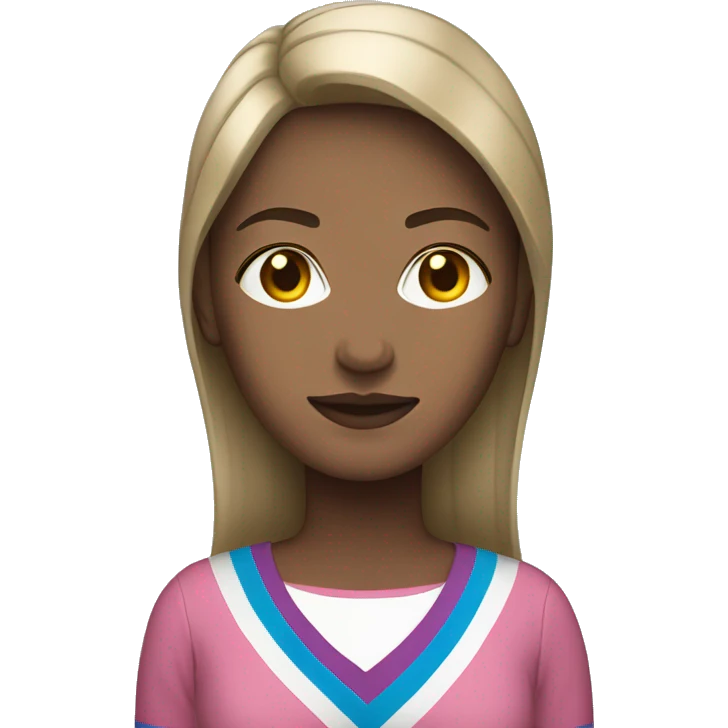 woman dressed with transgender flag clothes emoji