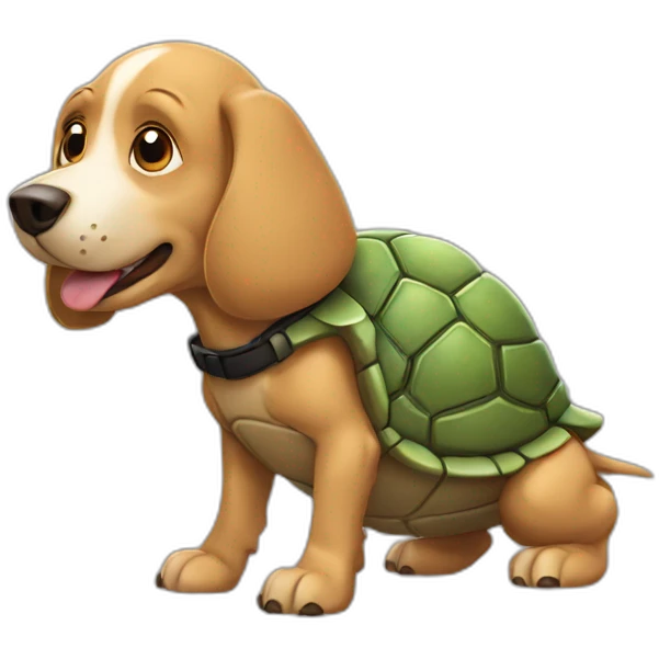 Chien sur tortue emoji