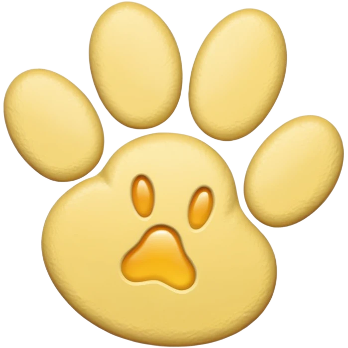 a pastel yellow pawprint emoji