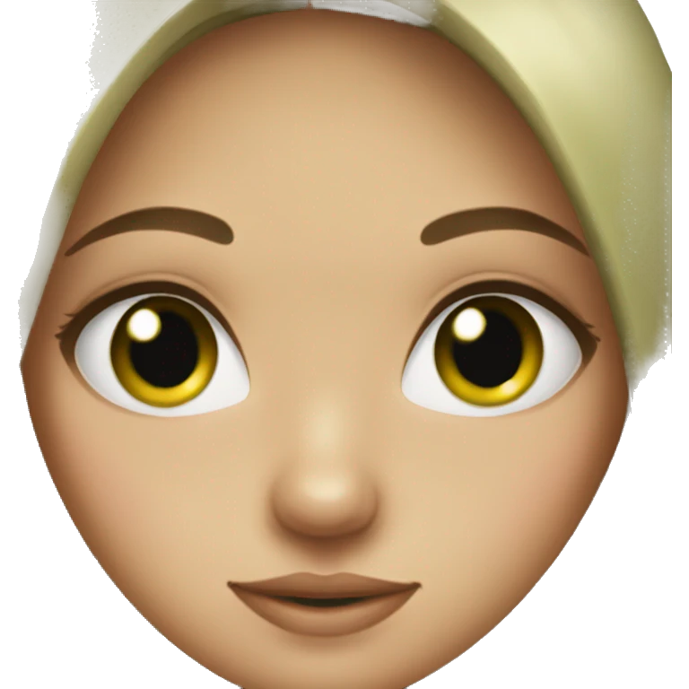 Girl brunette with green eyed emoji