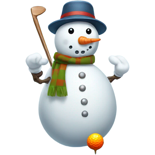 Snowman playing golf  emoji