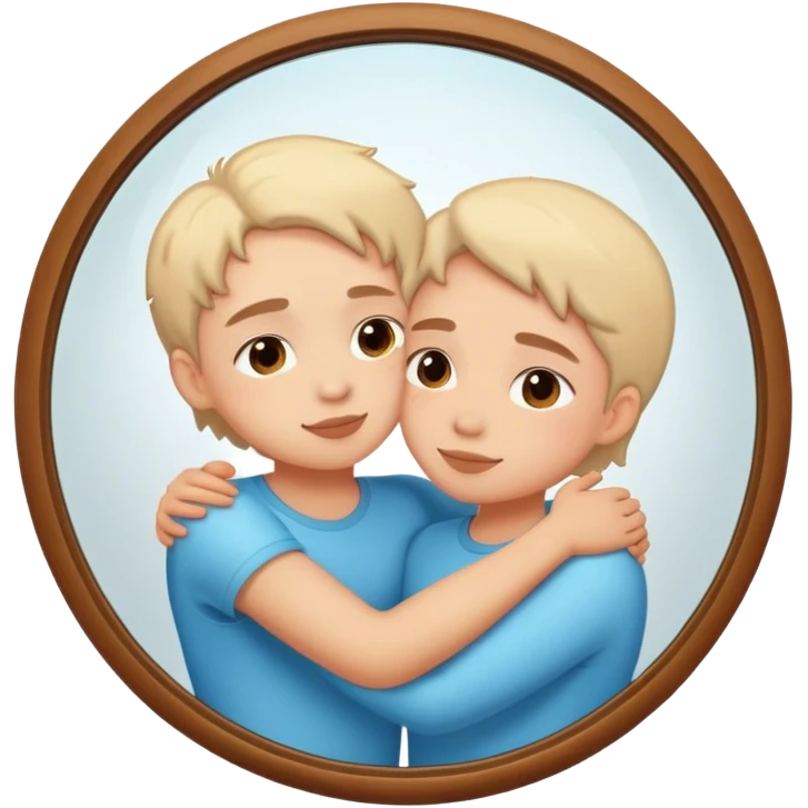 a person hugging themselves through a mirror. self-love emoji
