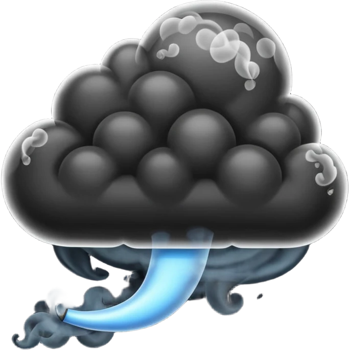 curved, black, poisonous, black smoke emitted emoji