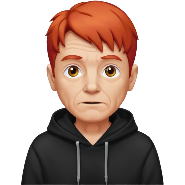 old manwith red hair and black hoodie emoji