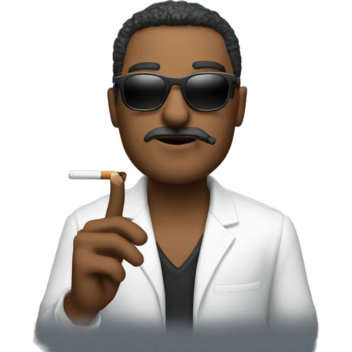 Create a guy with sunglasses smoking emoji