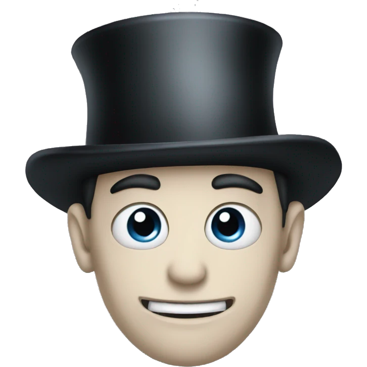pale goth man emoji wearing a tophat  emoji