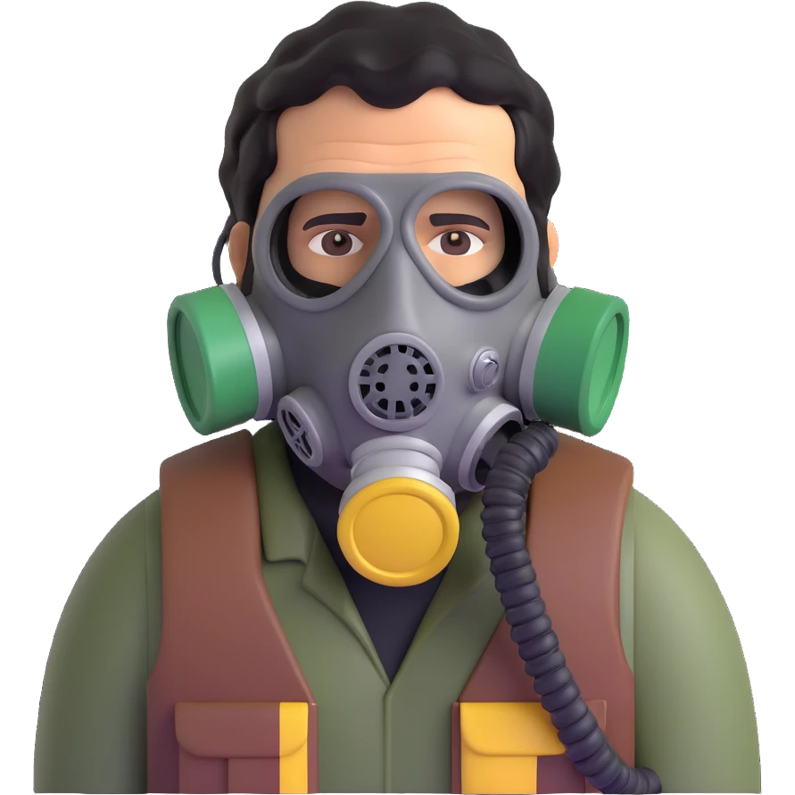 pablo escobar wearing a gas mask emoji