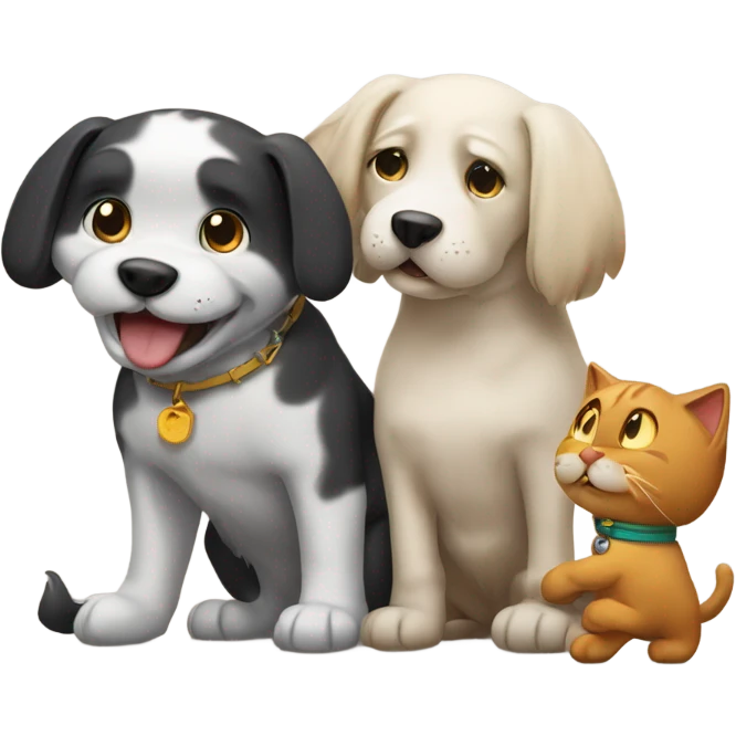 DOGS RIZZING UP CAT emoji