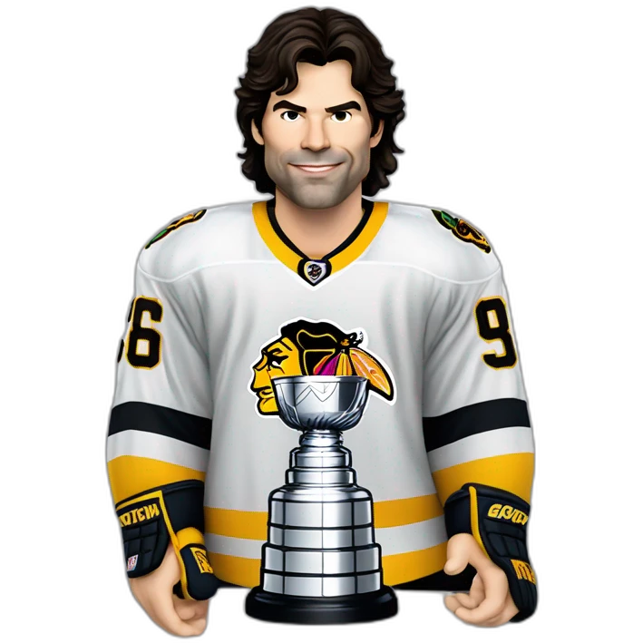 Jaromir Jagr with the Stanley cup emoji