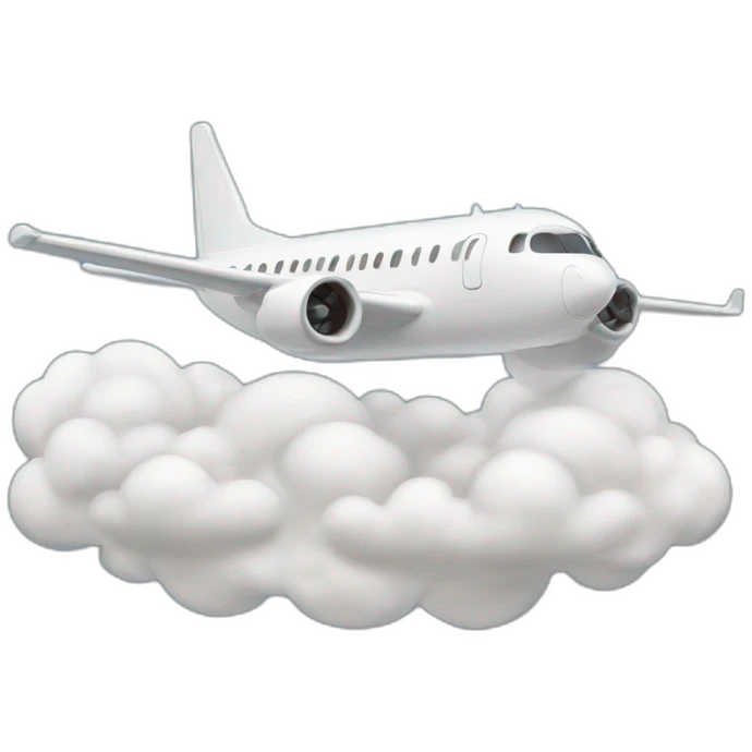 Plane flying through clouds emoji