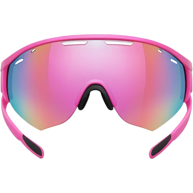 oversized pink athletic sunglasses with shield visor lens, sporty design emoji