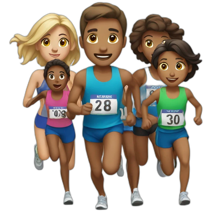 family of runners emoji