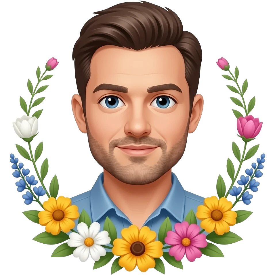 Man with flowers emoji